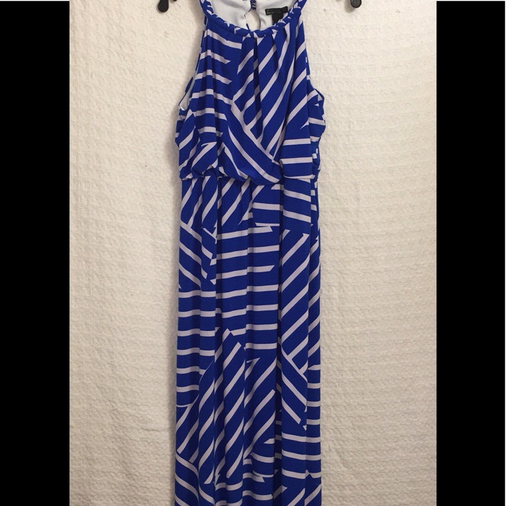 Lane Bryant Blue & White Maxi Sundress 14/16 EUC